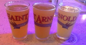 three saint arnold pints